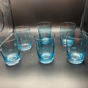 Turquoise Anthropologie Hand Blown Rocks Glasses image 1