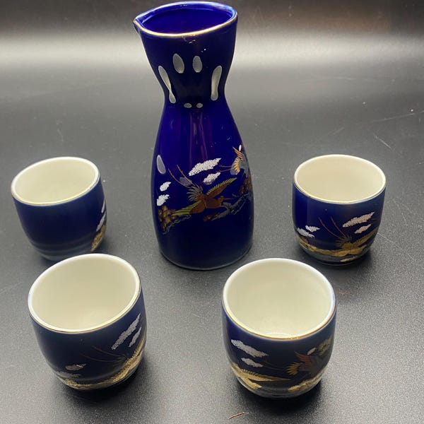 Juego de sake japonés Cobalt