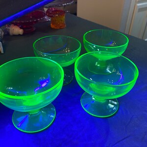 Hazel Atlas Sherbet Glasses Uranium Ovide