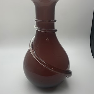 Cased Glass Eggplant Colored Vase