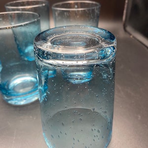 Turquoise Anthropologie Hand Blown Rocks Glasses image 4