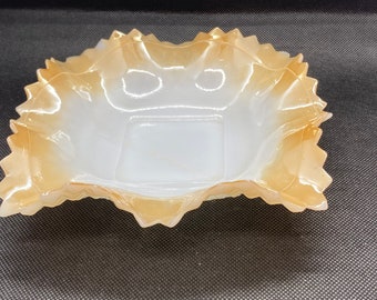 Fire King Carnival Glass Candy Dish