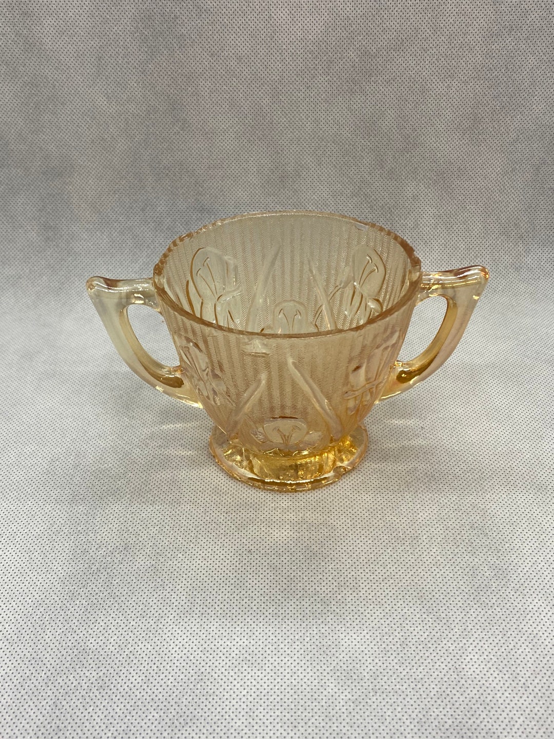 Glass Carnival Glass Sugar Bowl Etsy