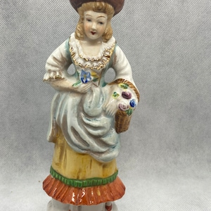 Porcelain Lady with Flower Basket, Occupied Japan