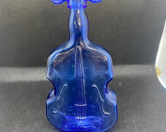 Blue Sapphire Violin Bottle Wheaton Glass