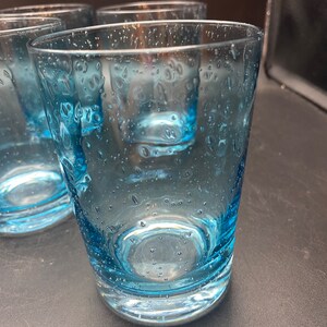 Turquoise Anthropologie Hand Blown Rocks Glasses image 3