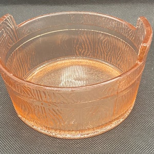 Diamond Glass Pink Barrel Bowl