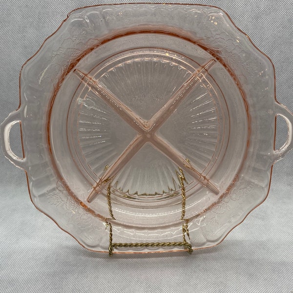 Pink Depression Glass Divided Plate - Etsy