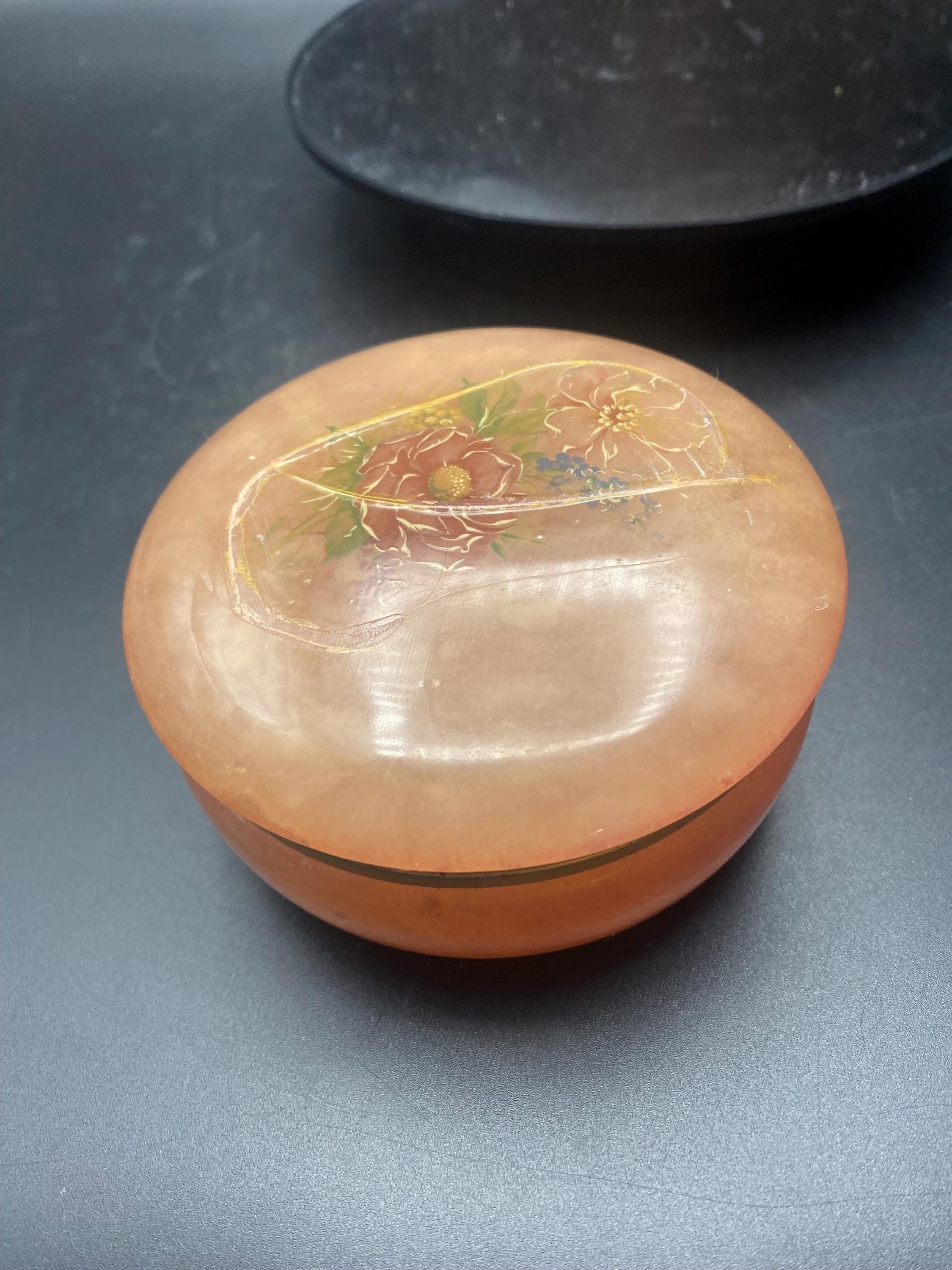 ビンテージ GENUINE ALABASTER イタリア製 ジュエリーボックス Alabaster Trinket Box - Etsy