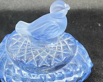 Light Blue Frosted Bird Trinket Box