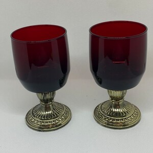 Royal Ruby Anchor Hocking Pedestal Goblets