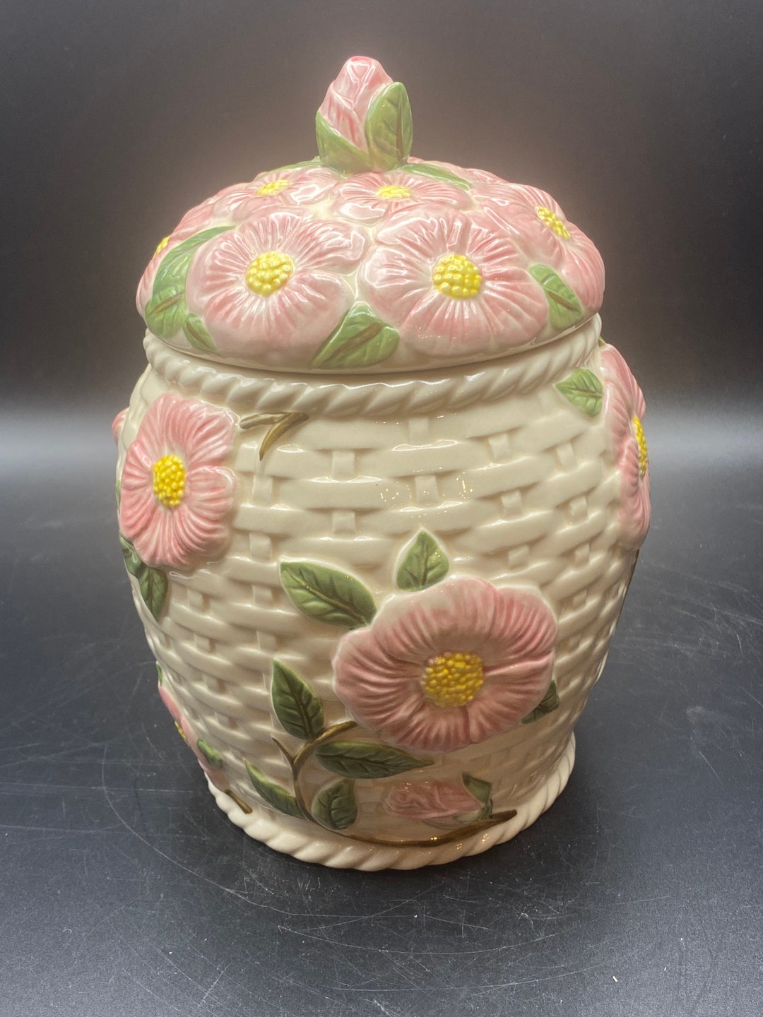 Franciscan Desert Rose Cookie Jar Etsy