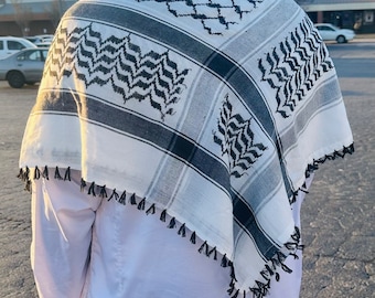 Palestine Keffiyeh shemagh scarf, traditional embroidered keffiyeh