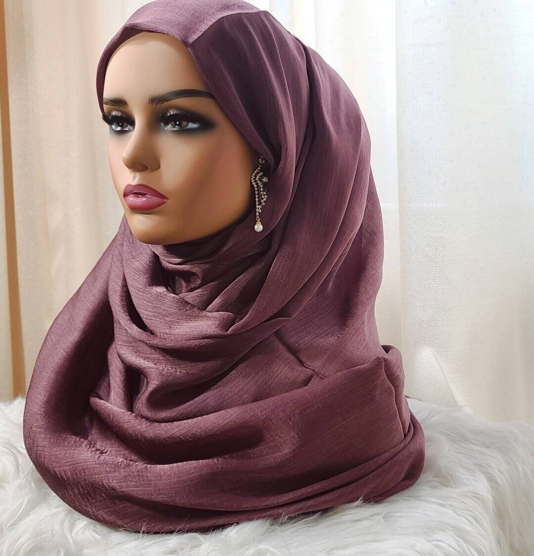 Satin Silk Hijab, Hijab ,head Wrap Hijab Shawl Gift ,light Weight Scarf