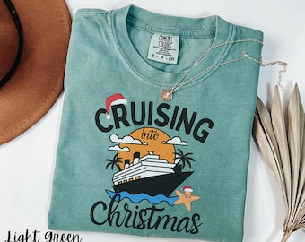 Couleurs confortables de chemises de croisière de Noël, chemises de croisière de Noël, t-shirt de bateau de croisière