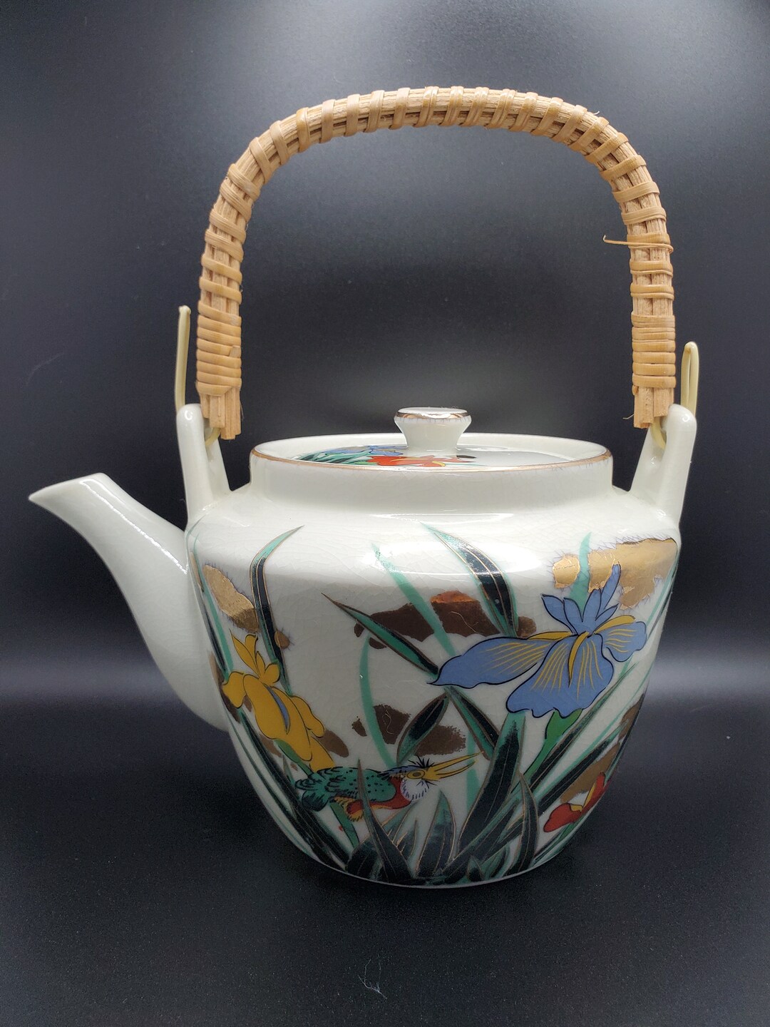 Japanese Teapot Wooden Handle Teapot Otagiri Teapot Rattan Etsy