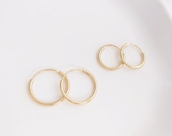 8pcs ( 4 pairs ) Hoop Earring Blank, 14K Gold Hoop Earring, Brass Round Hoop Earring, Hypoallergenic Earring Findings 15mm 18mm 30mm