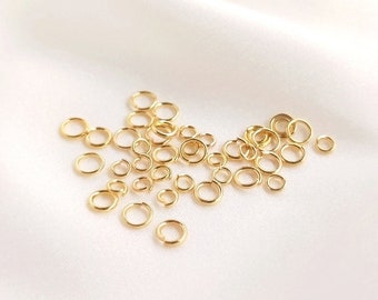 100pcs 14K Gold Filled Jump Rings, Brass Jumpring, Open Jumpring Connector Clips, DIY Jewelry Supplies 3mm 4mm 5mm 6mm 8mm 10mm