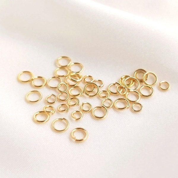 100pcs 14K Gold Filled Jump Rings, Brass Jumpring, Open Jumpring Connector Clips, DIY Jewelry Supplies 3mm 4mm 5mm 6mm 8mm 10mm