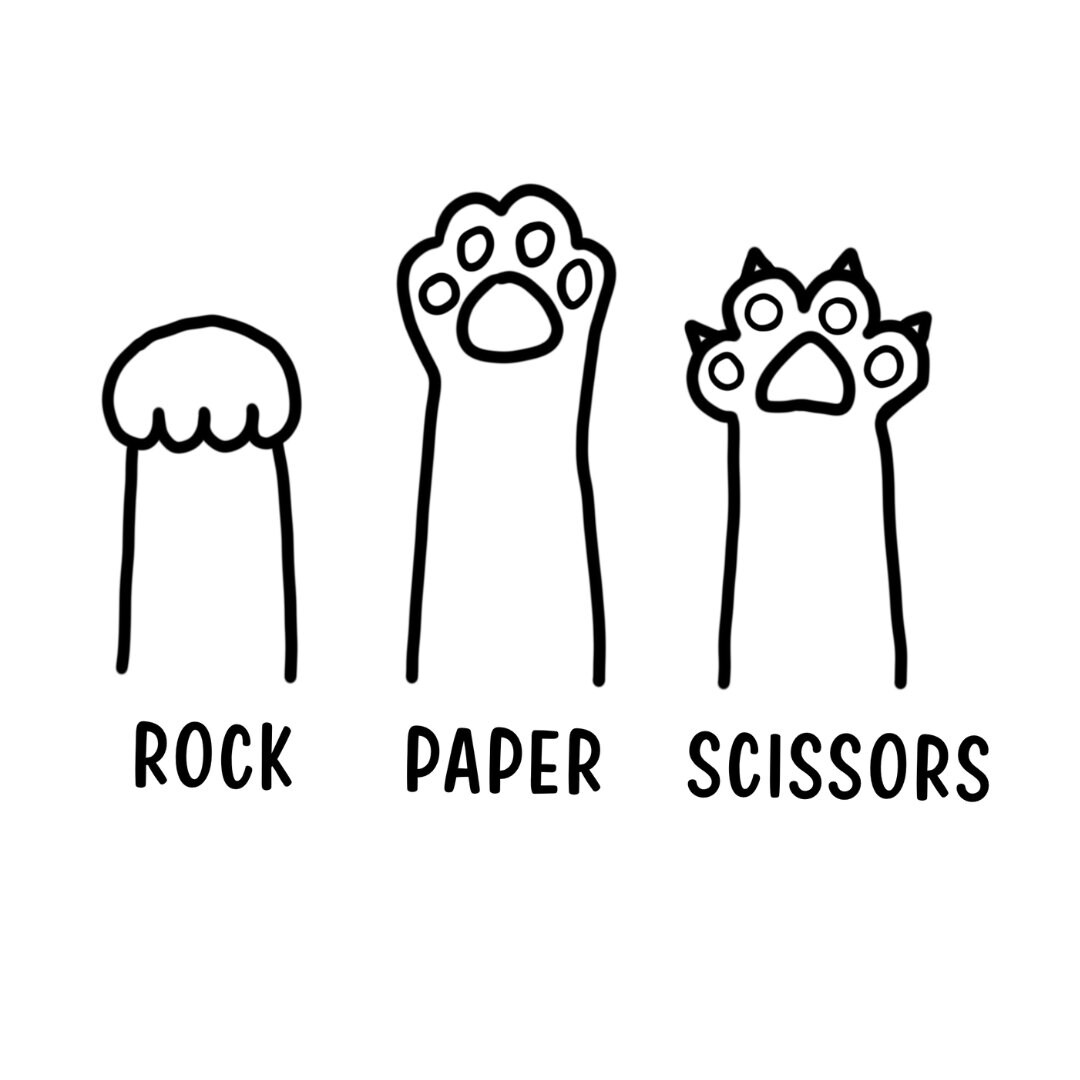 Cat Paw Rock, Paper, Scissors PNG File, Cat Mom, Cat SVG, Cat Mom Shirt
