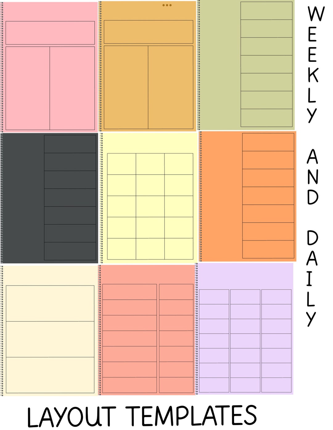 Blank Layout Spiral Templates - Etsy