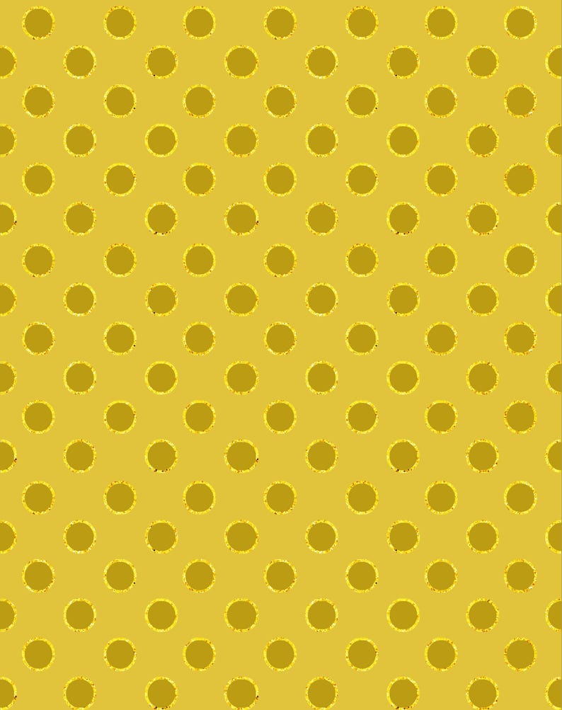 Peut inclure: Un fond jaune moutarde pr&eacute;sentant un motif r&eacute;p&eacute;titif de cercles dor&eacute;s pleins, espac&eacute;s uniform&eacute;ment. Chaque cercle est soulign&eacute; par une bordure dor&eacute;e subtile et textur&eacute;e, cr&eacute;ant une disposition en grille coh&eacute;rente sur toute la surface.