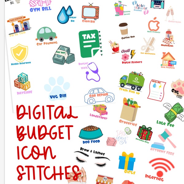 Budget icon decorative stickers