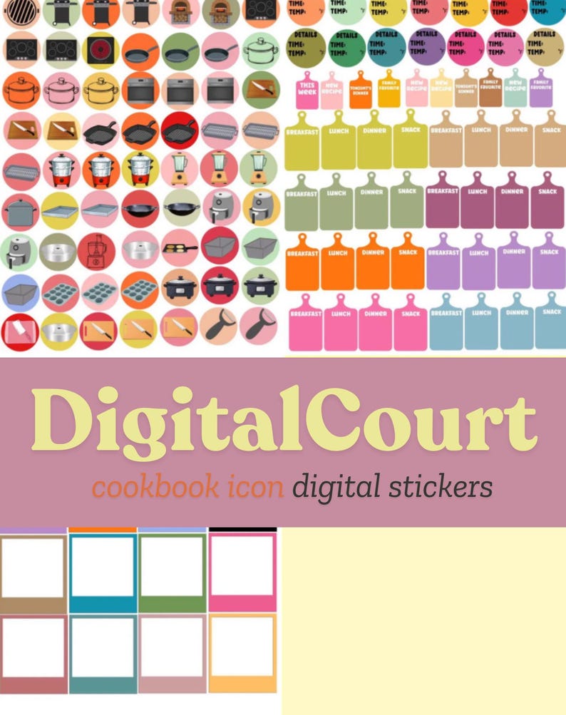Cookbook Icons - Etsy