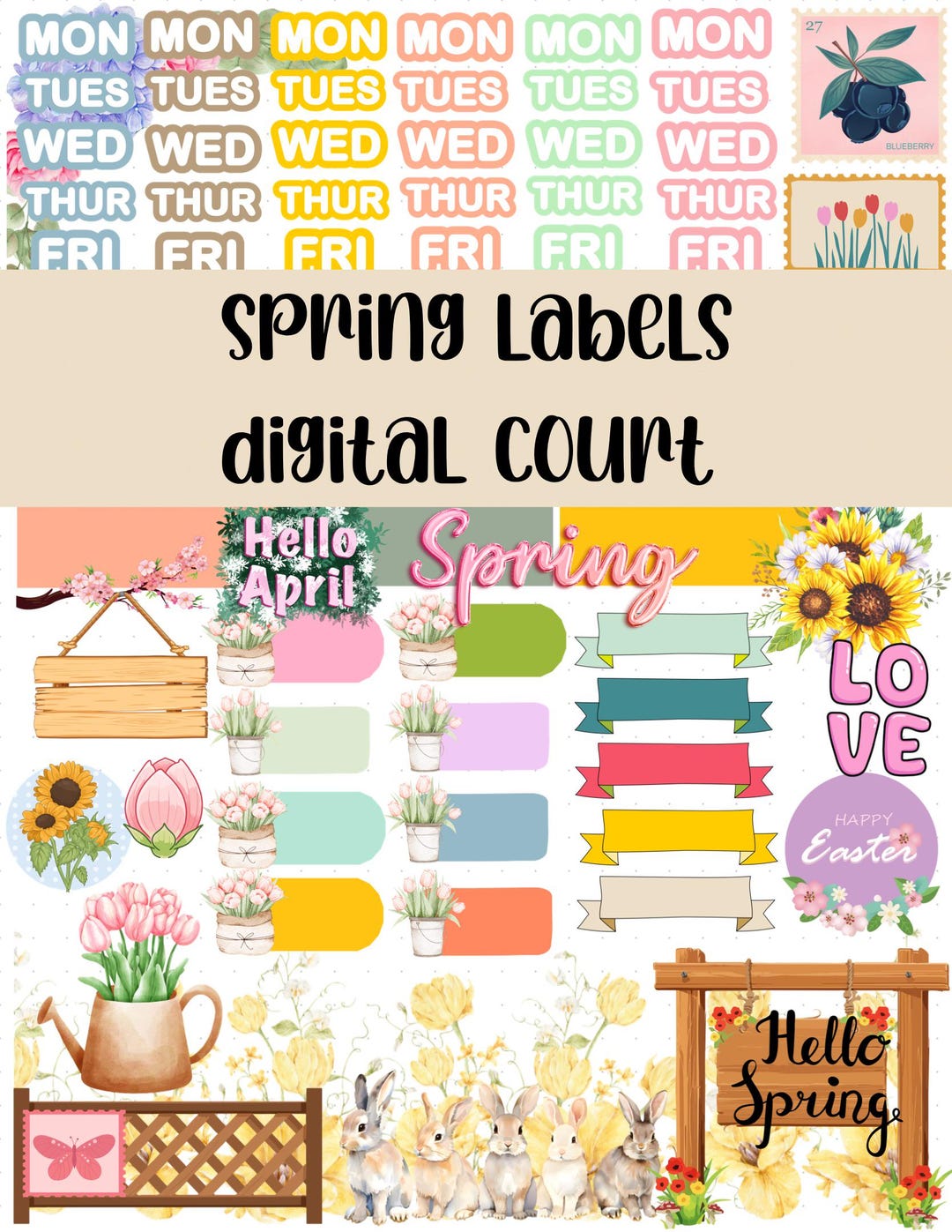 March Spring Label Spring Labels - Etsy