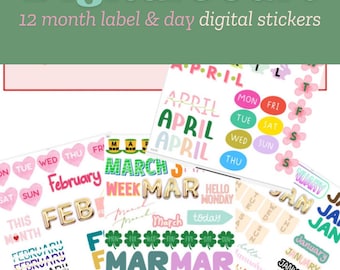 12 Month labels & days