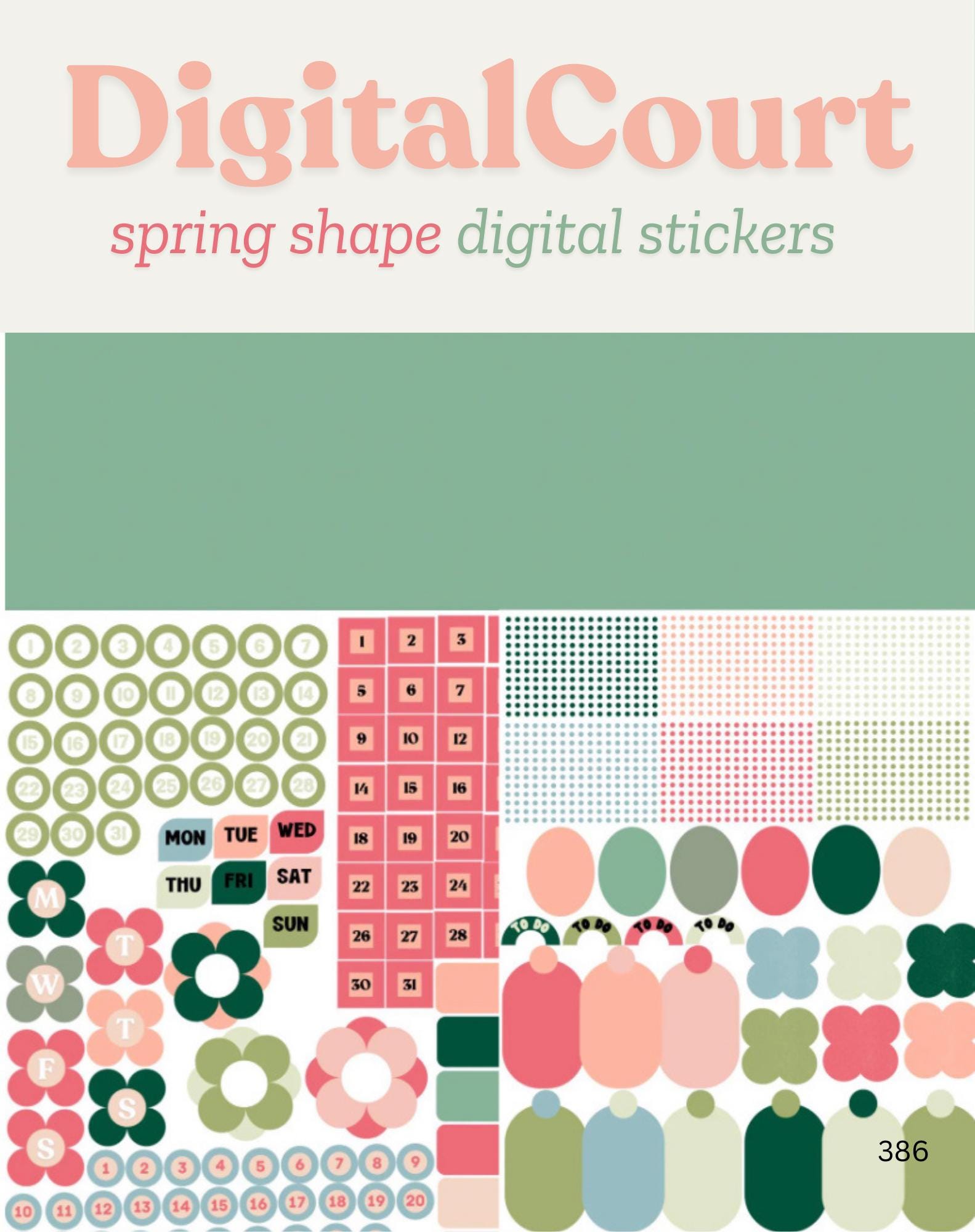 Spring Shapes and Dates - Etsy