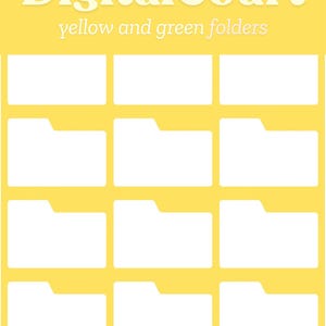 May include: A digital court system with yellow and green folders. The folders are arranged in a grid pattern on a yellow background. The text "Digital Court" is at the top of the image. The text "yellow and green folders" is below the title.