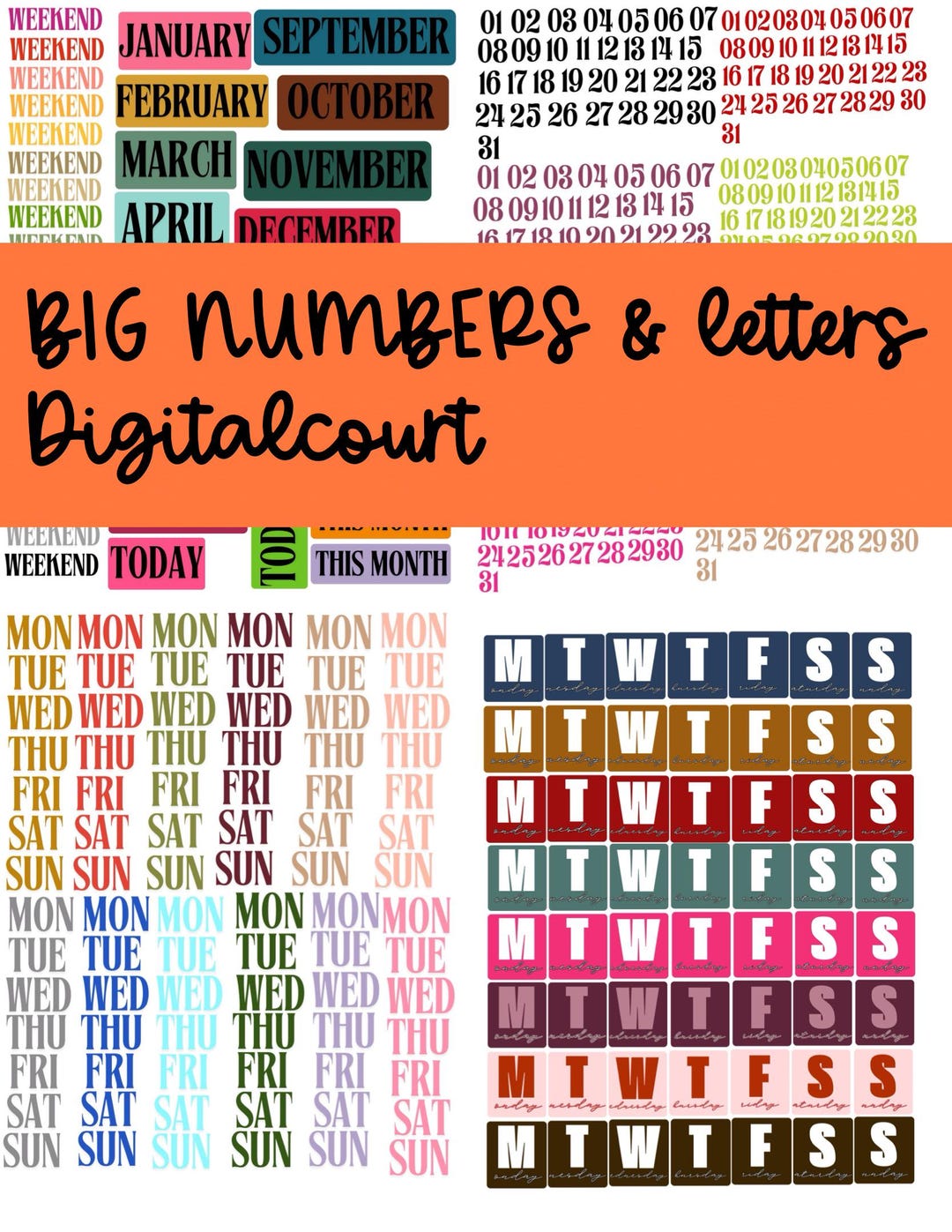 Big Numbers & Letters - Etsy