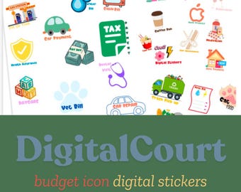 Budget icon decorative stickers