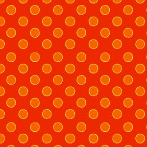 Peut inclure: Un fond rouge vif pr&eacute;sentant un motif r&eacute;p&eacute;titif de cercles jaunes. Chaque cercle est soulign&eacute; par une bordure textur&eacute;e et l&eacute;g&egrave;rement us&eacute;e, cr&eacute;ant une disposition en grille coh&eacute;rente sur toute la surface du mat&eacute;riau.