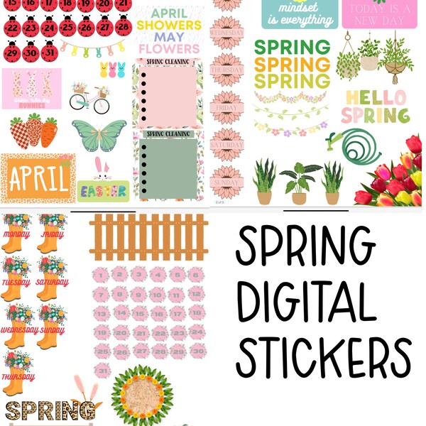 Spring Stickers - Etsy