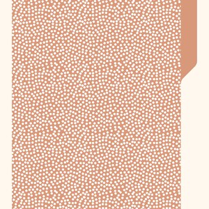 Peut inclure: Un fond de couleur p&ecirc;che avec un motif de petits points blancs.