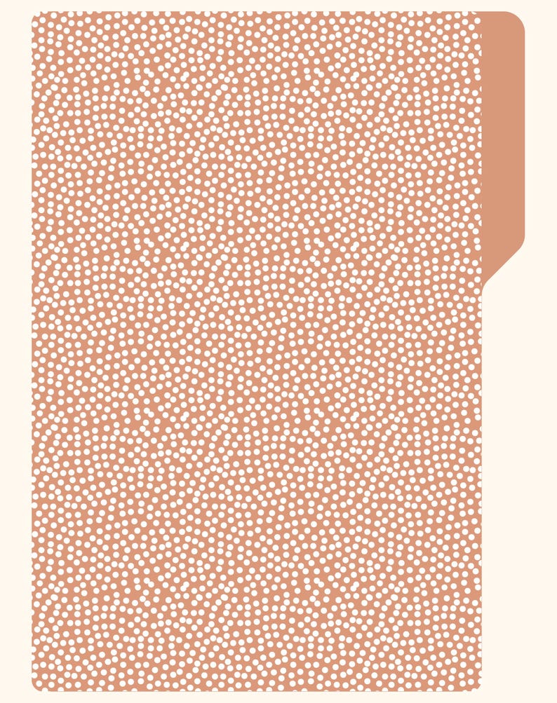 Peut inclure: Un fond de couleur p&ecirc;che avec un motif de petits points blancs.