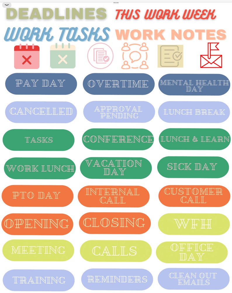 Work Sticker’s: Decorative & Functional - Etsy