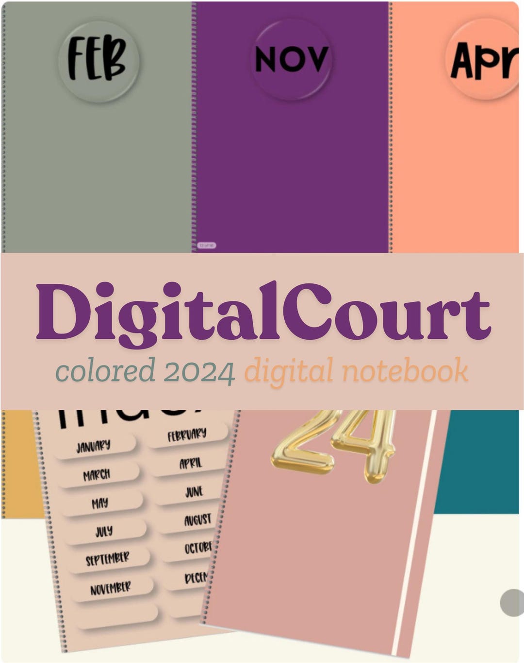 Colored’24 Hyperlinked Notebook - Etsy
