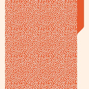 Peut inclure: Un classeur orange avec un motif de pois blancs. Le classeur a un onglet rouge sur le c&ocirc;t&eacute; droit.