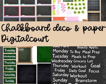 Chalkboard deco & paper