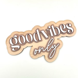 Good Vibes tekent alleen SVG| Glowforge Gesneden Bestand| Office-teken