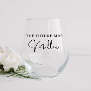 Copa de vino para la futura señora, regalo de compromiso, regalo de propuesta, futuros señor y señora, regalo de bodas, regalo para prometido