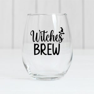 Witches Brew Wine Glass, Halloween Wine Glass, Fall Wine Glass, Happy Halloween, Halloween Decor, Halloween Party