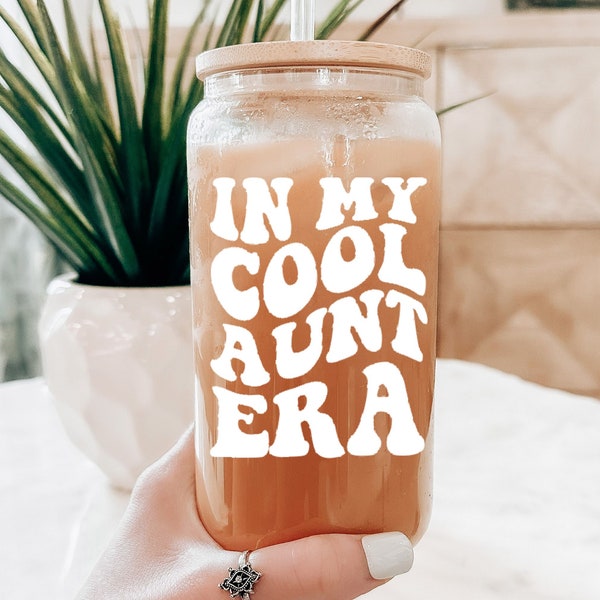 In My Cool Aunt Era Iced Coffee Glass, Aunt to Be Gift, Aunt Proposal, Aunt Baby Announcement, Promoted to Aunt, Aunt Birthday