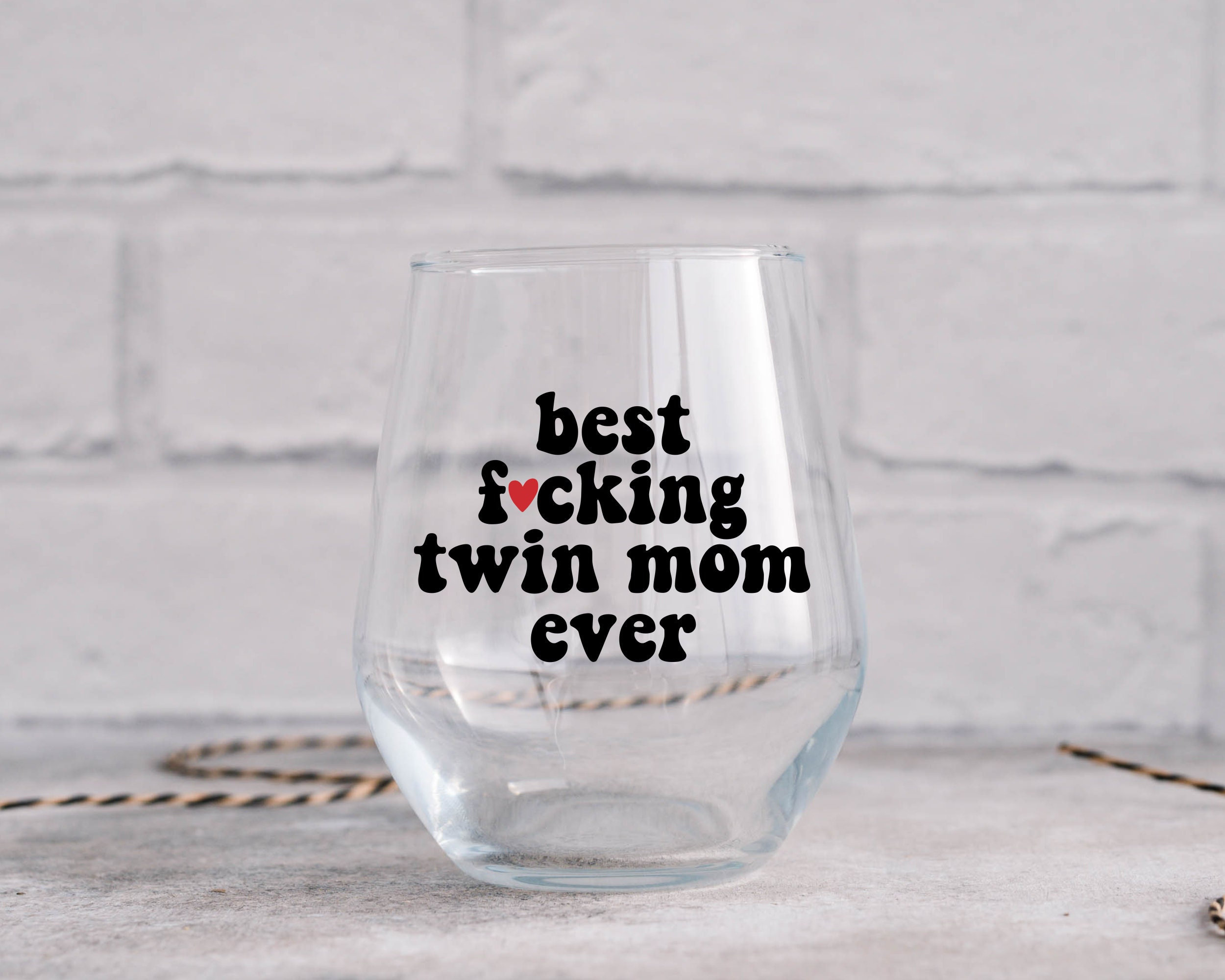 Best Twin Mom Ever Stemless Wine Glass Mothers Day Gift Twin Etsy