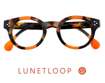 Lunette de lecture coututier ecaille et orange pour elle