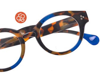 French reading glasses oversized  bohemian vintage round unisex premium quality with gift box, 4 colors tortoise  with Blue, Orange, Purple