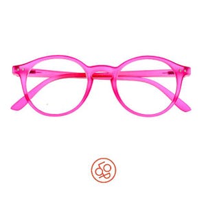 Occhiali da lettura rotondi Cleo da donna - Lenti d'ingrandimento colorate retrò-chic, Montatura originale opaca per presbiopia | Lunetloop